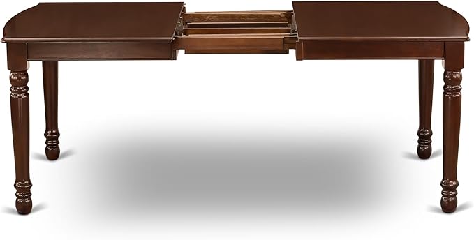 East West Furniture DOML5-MAH-W 5 Piece Dinette Set for 4 Includes a Rectangle Dining Room Table with Butterfly Leaf and 4 Dining Chairs, 42x78 Inch, Mahogany