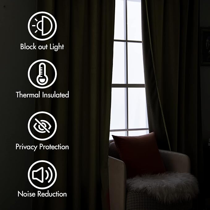 MIULEE Velvet Curtains 108 inches Long 2 Panels - Image 5