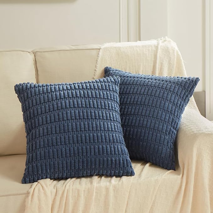 Fancy Homi 4 Packs Dusty Blue Decorative Throw Pillow Covers 16x16 Inch - Image 6