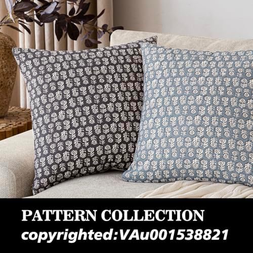 Foindtower Decorative Floral Print Throw Pillow Covers 18×18 Inch - Image 4