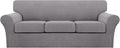 Turquoize 4 Piece Sofa Covers for 3 Cushion Couch Sofa Slipcover Soft Couch by Turquoize