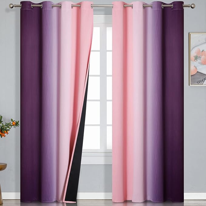 Estelar Textiler Purple and Pink Ombre Blackout Curtains 102 Inches Long 2 by ESTELARTEXTILER