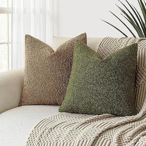 Foindtower Decorative Textured Boucle Throw Pillow Covers 16x16 Inch - Image 4