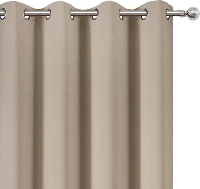 LEMOMO Blackout Curtains 52 x 90 inches Long Khaki Curtains Set of 2 Panels - Image 6