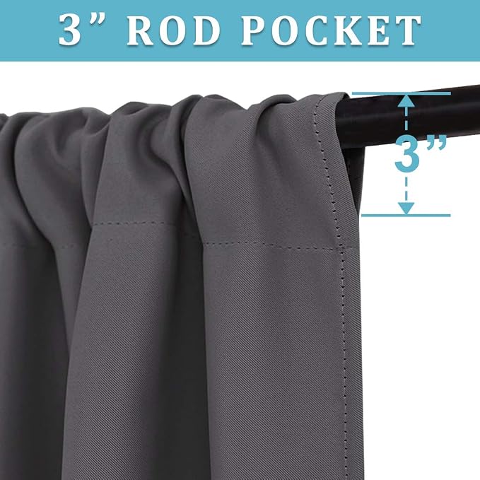 RYB HOME Blackout Curtains for Bedroom Living Room 72 inches Long, Thermal - Image 4