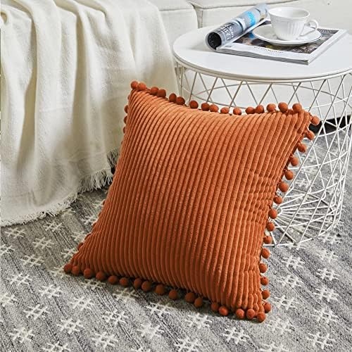 Fancy Homi 24x24 Pillow Covers, 2 Packs Rust Throw Pillow Covers - Image 2
