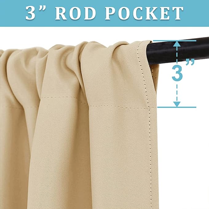 RYB HOME Short Curtains for Bedroom, Room Darkening Insulated Summer Heat Light - Image 2