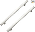 15 Pack Cabinet Handles 6.25" Hole Center - Curved Cabinet Pulls Brushed Nickel Drawer Pulls for Kitchen Cupboard Solid Hardware for Dresser Drawer Arch Hardware