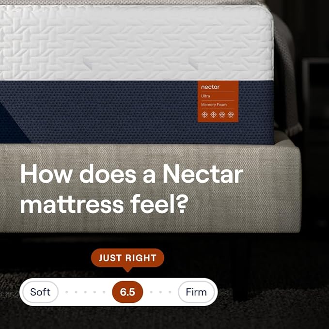 Nectar Ultra King Adjustable Base & 15” Mattress - Head & Foot Incline - Medium Firm Memory Foam - Cooling Upgrade - 3 Massage Settings - 365-Night Mattress Trial