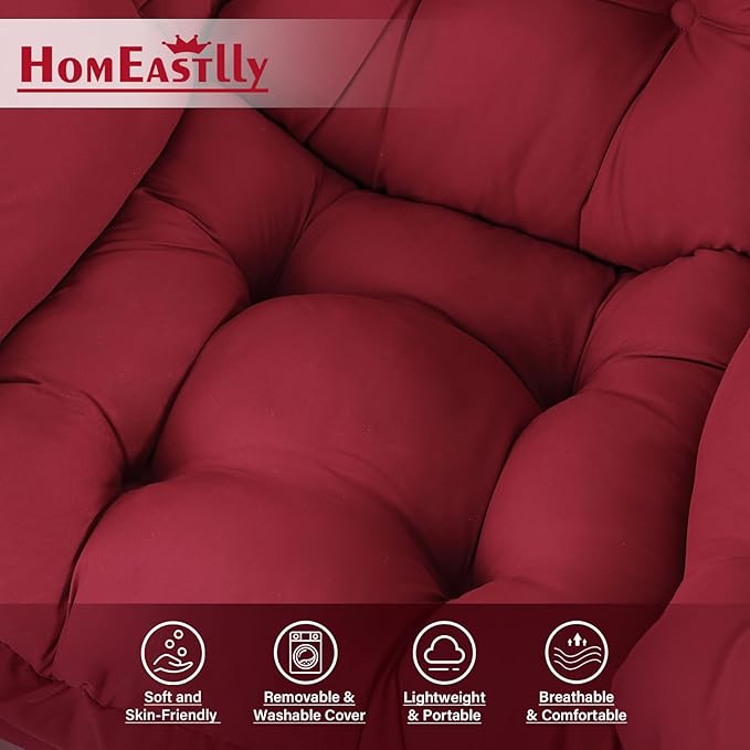 Lazy Chair, Reading Armchair, Large Modern Lounge Accent Chair, Leisure Sofa Chair for Living Room, Bedroom, Dorm Room (Burgundy)