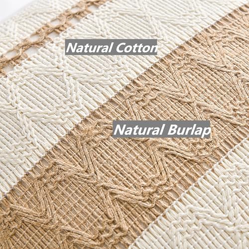 Fancy Homi Set of 1 Boho Neutral Decorative Throw Pillow Cover 18x18 Inch - Image 4