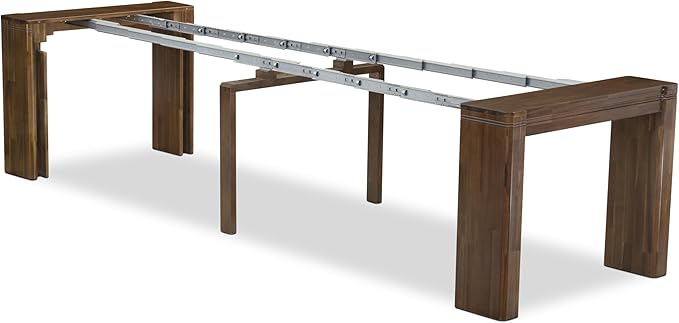 X12DA-0C8-32 - 14 Pieces Dining Set Includes an Extendable Rectangle Kitchen Table, 1 Coffee Table and 12 Polyester Fabric Dining Chairs, 39x120 Inch, Antique Walnut