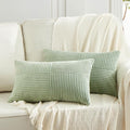 Fancy Homi 2 Packs Sage Green Long Lumbar Decorative Throw Pillow Covers 16x24 by Fancy+Homi