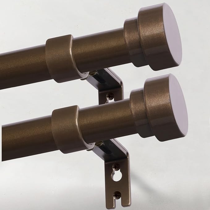 IFELS Heavy Duty Curtain Rods for Windows 28 to 48 Inch, 1 Inch Bronze Curtain by IFELS