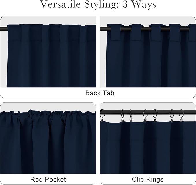 PONY DANCE Blue Black Out Curtains 84 inches - Image 5