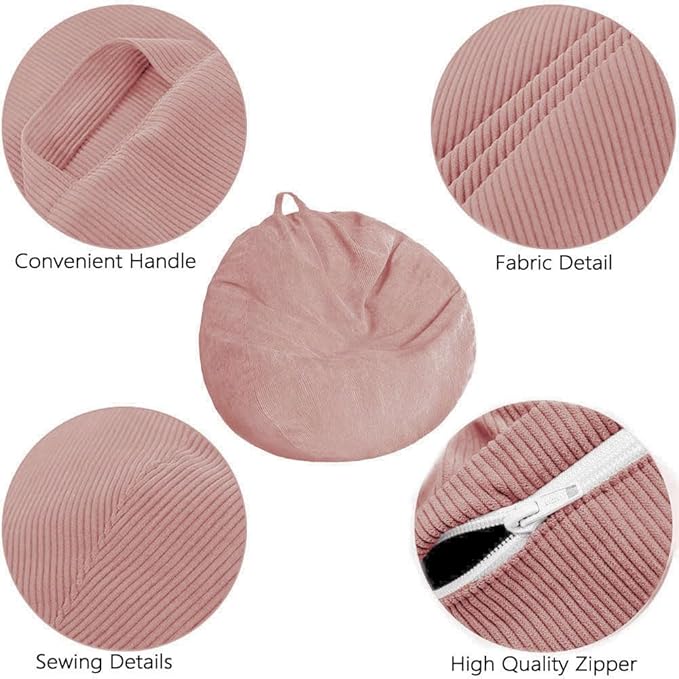 Stuffed Animal Storage Bean Bag Cover Pets Dogs/Cats Lazy Beds. Washable Ultra Soft Corduroy Stuffed for Organizing Plush Toys or Textile, Sack Bean Bag