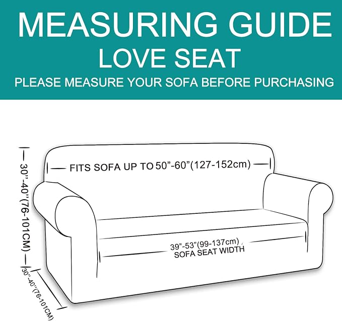 U-NICE HOME Oversized Stretch Loveseat Couch Cover Sofa Covers Washable Sofa - Image 6