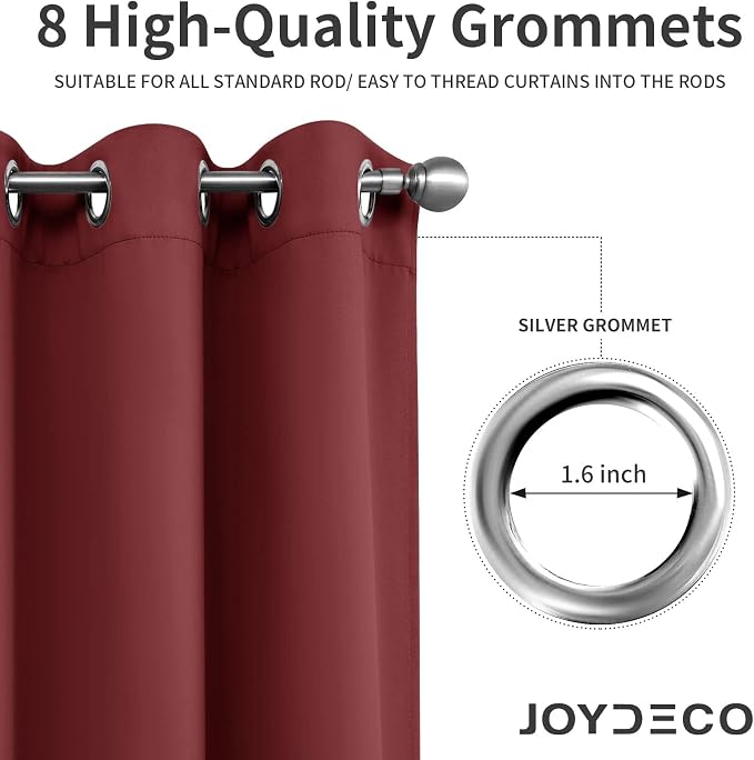 Joydeco Blackout Curtains 45 Inch Length 2 Panels Set, Thermal Insulated Long - Image 5