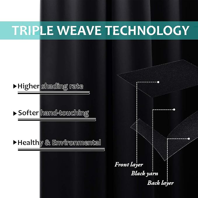 NICETOWN Complete 100% Blackout Curtain Set, Thermal Insulated & Energy - Image 6