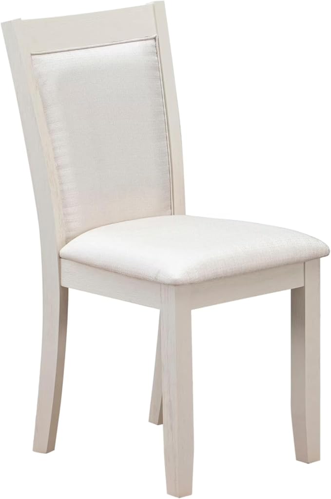 East West Furniture V097MZ001-7 7 Piece Kitchen Table Set Consist of a Rectangle Dining Table with V-Legs and 6 Cream Linen Fabric Parson Dining Room Chairs, 40x72 Inch, Multi-Color