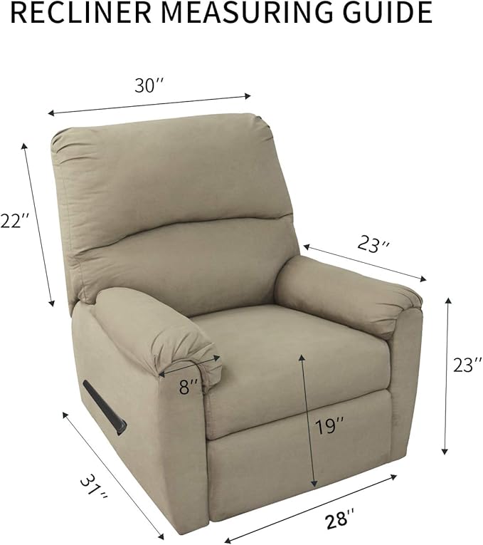 PureFit Reversible Sofa Cover Water Resistant Recliner Couch Cover, Machine Washable Furniture Cover with Adjustable Strap for Dogs, Pets (Recliner, Pink/Ivory)