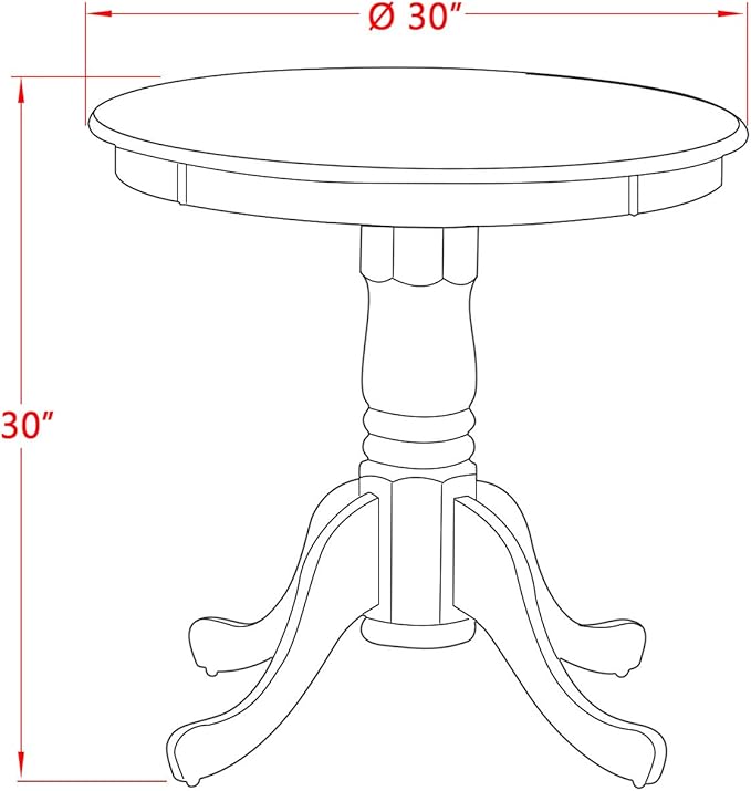East West Furniture ESBR3-OAK-18 3 Piece Kitchen Table & Chairs Set Contains a Round Dining Room Table with Pedestal and 2 Brown Linen Linen Fabric Parsons Chairs, 30x30 Inch, Oak