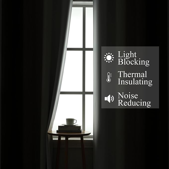 Estelar Textiler Brown and Greyish White Ombre Blackout Curtains 45 Inch Length - Image 3