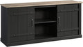 Sauder Misc Entertainment Farmhouse TV Stand, for TVs up to 70", Raven Oak Finish