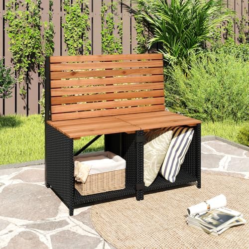 Tangkula 3-in-1 Convertible Bench Bar Table, Outdoor Folding Table & Chair - Image 5