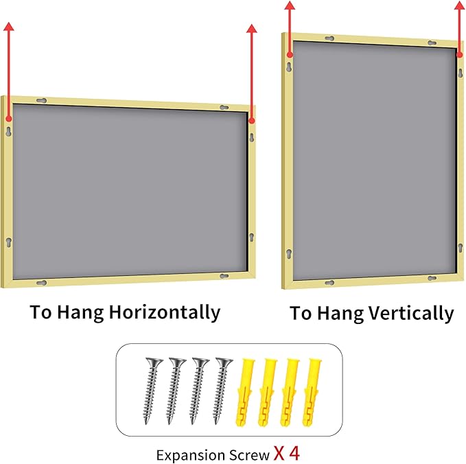 YIROMAN Bathroom Mirror 48"x24", Large Brushed Gold Bathroom Mirror for Over Sink with Aluminum Frame, Rectangular Vanity Mirror with Right Angle, Wall Mirror Hangs Horizontal or Vertical