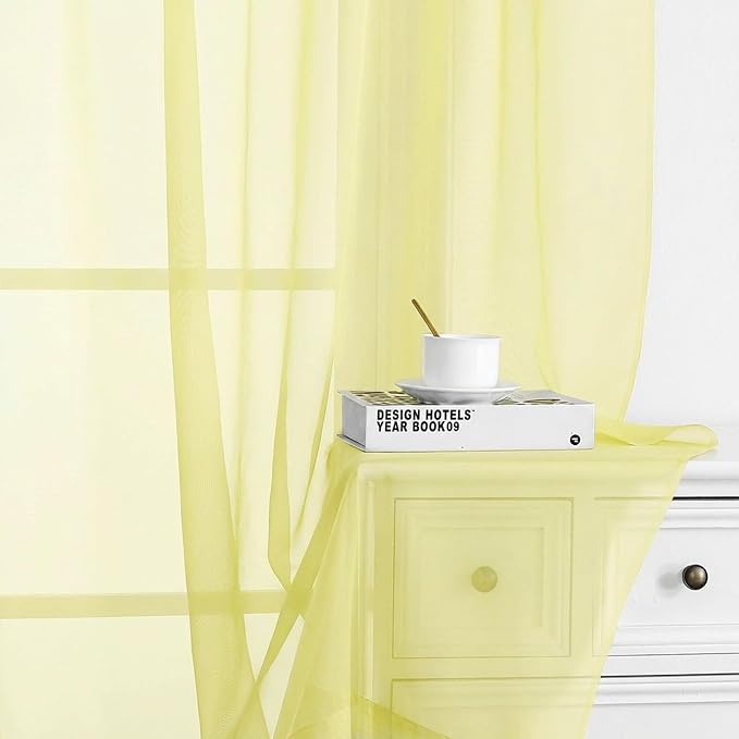 Chyhomenyc Sheer Curtains 90 inches Long 2 Panels - Image 8