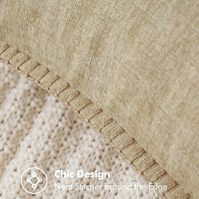 MIULEE Pack of 2 Couch Throw Pillow Covers 20x20 Inch Beige Farmhouse - Image 2