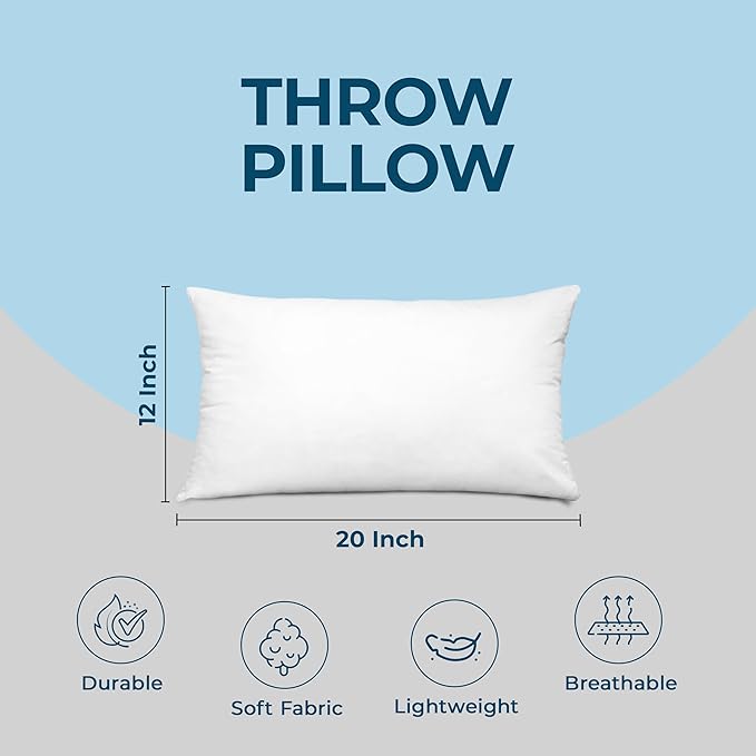 Utopia Bedding Throw Pillows (Set of 24, White), 12 x 20 Inches Pillows for Sofa, Bed and Couch Decorative Stuffer Pillow