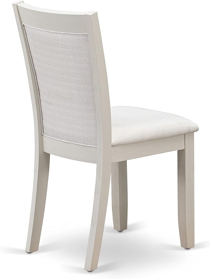 East West Furniture X027MZ001-5 5 Piece Kitchen Table & Chairs Set Includes a Rectangle Dining Room Table with X-Legs and 4 Cream Linen Fabric Parsons Dining Chairs, 40x72 Inch, Multi-Color