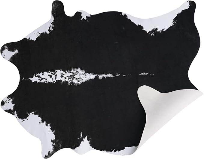 AROGAN Premium Faux Cowhide Rug 158 x 140 cm/5.2 x 4.6 feet, Durable and Large by AROGANAREARUG