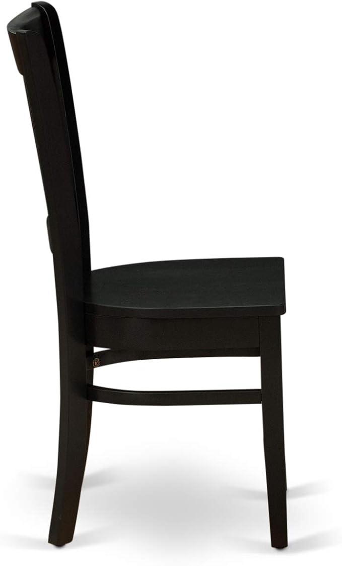 East West Furniture ANVA3-BLK-W 3 Piece Kitchen Table Set for Small Spaces Contains a Round Dining Room Table with Pedestal and 2 Dining Chairs, 36x36 Inch, Black
