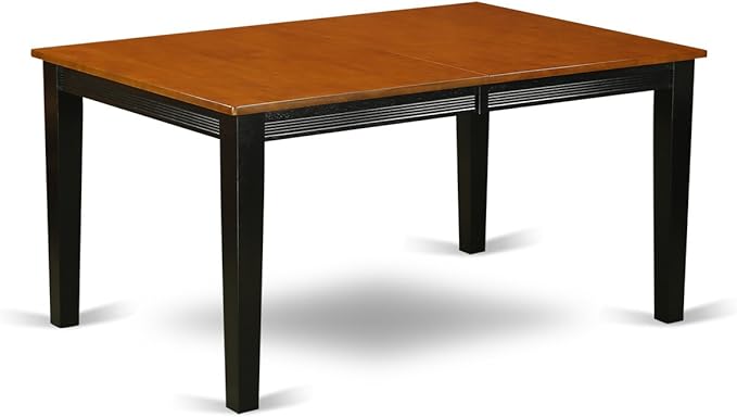 East West Furniture QUAN5-BCH-W 5 Piece Dining Room Table Set Includes a Rectangle Kitchen Table with Butterfly Leaf and 4 Dining Chairs, 40x78 Inch, Black & Cherry