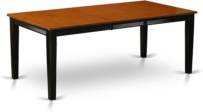 East West Furniture QUKE9-BCH-W 9 Piece Dining Room Furniture Set Includes a Rectangle Kitchen Table with Butterfly Leaf and 8 Dining Chairs, 40x78 Inch, Black & Cherry