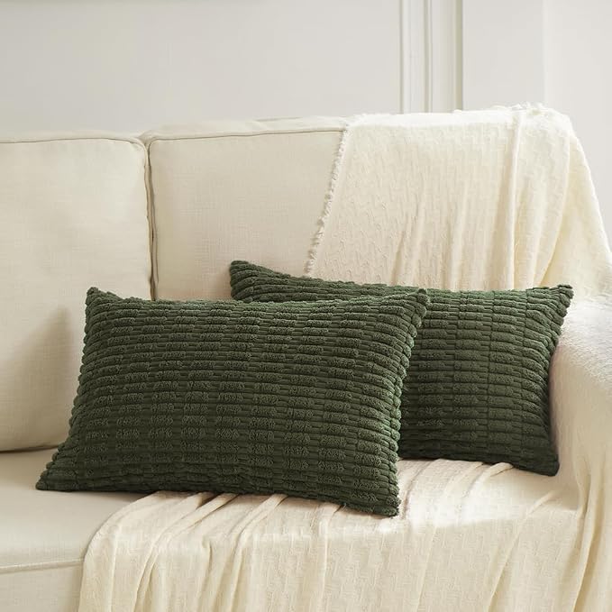 Fancy Homi 4 Packs Boho Olive Green Decorative Throw Pillow Covers 14x24 Inch - Image 6