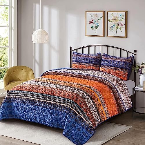 WONGS BEDDING Boho Full Quilt Bedding Set, 3 Pieces Bedspread - Image 2