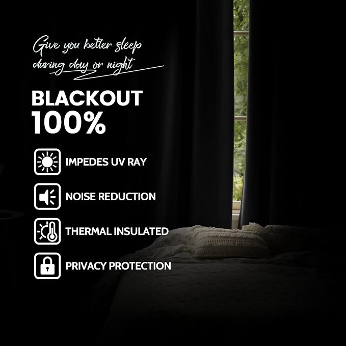 Yakamok Dove Grey 100% Blackout Curtains Grommet Window Treatments - Image 2