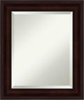 Amanti Art Brown Bathroom Mirror for Over Sink, 25x21 Coffee Bean Brown Rectangle Vanity Mirror, Small Casual Frame, Hangs Horizonally and Vertically, Bathroom Wall Decor, Beveled Edge from WI, USA
