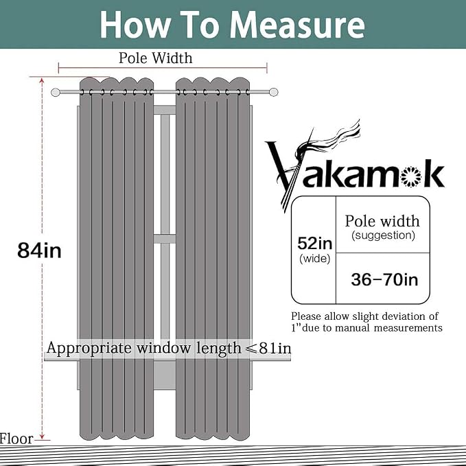 Yakamok 100% Blackout Curtains Dark Green Room Darkening Thermal Insulated - Image 7