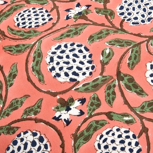 Ridhi Dark Salmon Pink Block Print Ruffle Pillow Sham 20x12 Inch Set of 1 - Image 6