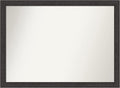 Amanti Art Brown Bathroom Mirror for Over Sink, 33x44 Rustic Plank Espresso Rectangle Vanity Mirror, X-Large Country Rustic Frame, Hangs Horizonally and Vertically, Bathroom Wall Decor, Non-Beveled