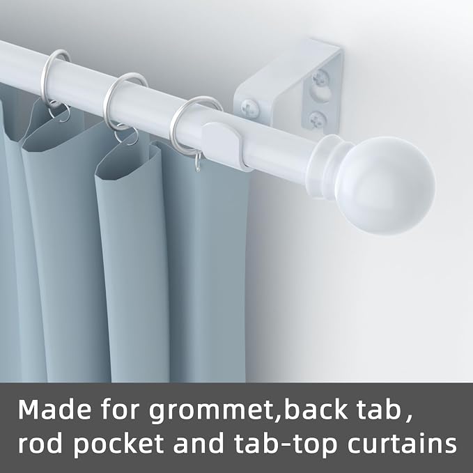GXOACKJ Curtain Rods for windows 32-48 inch, 5/8 inch Decorative White Splicing - Image 3