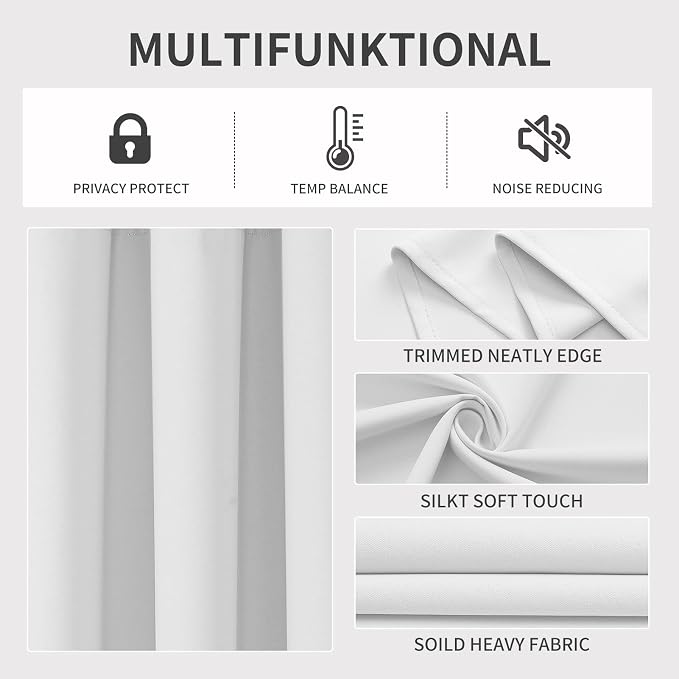 Joydeco Blackout Curtains 95 Inches Long 2 Panels Set, Thermal Insulated Long - Image 3