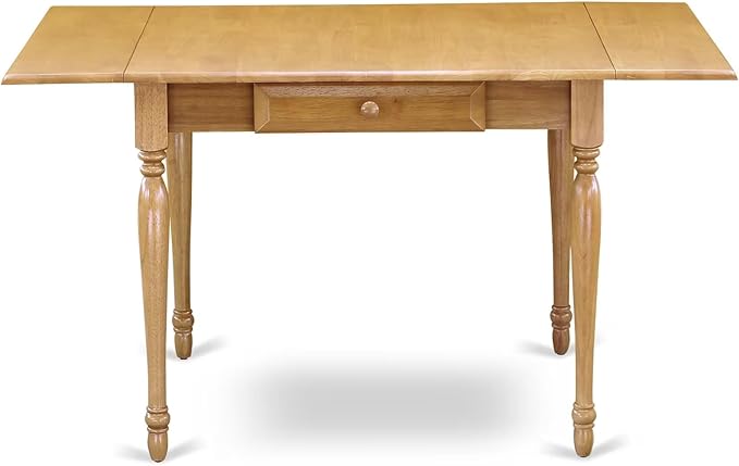 East West Furniture MZGR5-OAK-W 5 Piece Kitchen Table Set for 4 Includes a Rectangle Dining Room Table with Dropleaf and 4 Dining Chairs, 36x54 Inch, Oak
