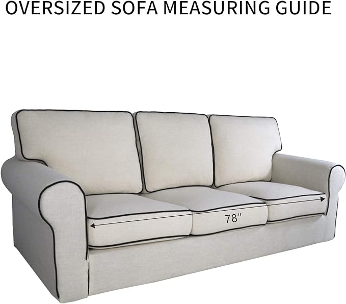PureFit Reversible Sofa Couch Cover Water Resistant Couch Covers for 3 Cushion, Washable Furniture Cover with Non-Slip Foam and Adjustable Strap for Dogs, Pets (Oversized Sofa, Brown/Beige)