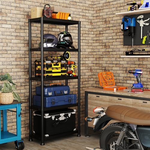 Plastic Storage Shelves, 5 Tier Shelving Unit - Image 6